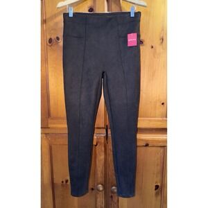 SPANX Faux Suede Leggings Women's L Pull On Brown Style 20322R Tight Pants NEW